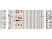 Athearn HO Scale 53 Stoughton Shipping Container Canadian National CN 3 Pk 2