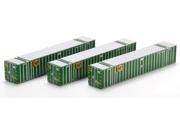 Athearn HO Scale 53 Stoughton Shipping Container EMP Green 3 Pack 1