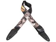 Levy s MPDS2 BR 2 Printed Polyester Guitar Bass Strap Black Rose Goth Girl