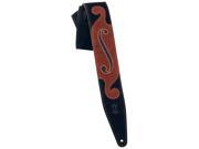 Levy s MS317STR 2.5 Suede Orange Stitching Guitar Bass Strap Black XL