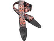 Levy s MPSS2HG 2 Polyester Guitar Bass Strap w Haida Tooled Totem Pole Design