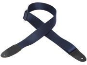 Levy s M8 NAV 2 Soft Poly Guitar Bass Strap w Leather Ends Navy