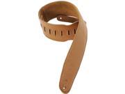 Levy s M4GF 3.5 Garment Leather Suede Backing Guitar Bass Strap Tan