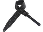 Levy s M17T08 2.5 Veg Tan Leather Bootlace Guitar Bass Strap Black