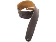 Levy s M4GF 3.5 Garment Leather Suede Backing Guitar Bass Strap Dark Brown