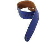 Levy s M4GF 3.5 Garment Leather Suede Backing Guitar Bass Strap Blue