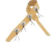 Levy s MS26SF 2.5 Suede Conchos Turquoise Beads Guitar Bass Strap Tan