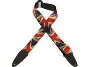 Levy s MDP 2 Polyester Distressed Flag Guitar Bass Strap UK Union Jack