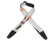 Levy s MPS2 2 Polyester Genuine Leather Ends Guitar Bass Strap Floral Splatter