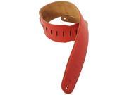 Levy s M4GF 3.5 Garment Leather Suede Backing Guitar Bass Strap Red