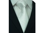 Landisun Paisleys Mens Silk Tie Set Tie Hanky Cufflinks 75H White 59 x 3.75