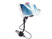 Universal Car Charger Holder Dual USB Charger For Iphone 6 5 5s Samsung Galaxy Note GPS PAD Support Mobile Phone Mount Stand