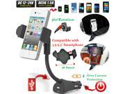 Universal Car Phone Holder USB Charger For Samsung S4 Iphone6 5s 4 5 Note 2 Sony Xperia Nexus 4 5 Most Smartphone