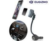 Eugizmo Car Magnetic Phone Holder with Dual USB Port Charger Cigarette Lighter car Charger Mount Stand for Phones GPS MP3 MP4