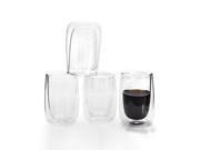 Double Wall Beverage Coffee Wine Glasses Set of 4 12 oz wide