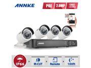 ANNKE 1080P POE Security Camera System Kit with 4CH NVR and 4 Onvif IP Camera No HDD