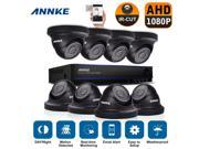 ANNKE 8CH 1080P HD CCTV DVR Security Camera System with 8 2.0MP 100FT Night Vision Dome Cameras