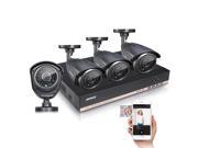 ANNKE 8CH 720P Security Camera System with 4 x HD 1280*720P CCTV Bullet Security Camera No HDD