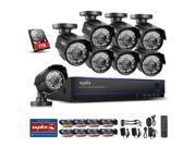 Sannce Security Camera System with 16CH 1080N DVR combine and 8*800TVL Surveillance cameras 1TB HDD