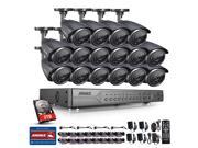 Sannce 24CH Security Camera System 24CH 720P Video DVR with 16 x 960P Night Vision Security Cameras 3TB HDD