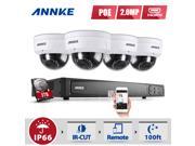 ANNKE 1080P POE Security Camera System Kit with 8CH NVR and 4 IP67 Onvif IP Dome Camera 3TB HDD