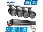 [Better Than 1280TVL] Sannce 1TB HDD 8CH 720P AHD CCTV Camera Systems with 4pcs Indoor Outdoor Day Night Vision 1280x720P Bullet Cameras 1.0 Mega Pixels USB B