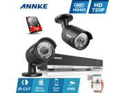 [BETTER THAN 1280TVL] ANNKE 4CH 720P CCTV DVR 2x 1.0MP In Outdoor Day Night Bullet CCTV Cameras System 1TB Hard Drive 1280x720P MegaPixel Infrared Leds Nigh