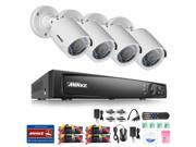 ANNKE 4 Channel HD TVI 1080p Video Security System DVR with 4 HD TVI 1080P Bullet Cameras with IP66 Weatherproof Housing and IR Night Vision No HDD Included