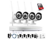[960P ProHD] ANNKE 4CH 960P HD Wireless Surveillance Camera System 1.30Megapixel 960P Wifi IP66 Indoor Outdoor IP Cameras w 4CH 960P HD Security Network NVR