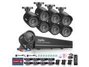 SANNCE 8 Channel 1080N HD TVI DVR Security System w 8 720P Weatherproof Indoor Outdoor CCTV Camera Systems NO Hard Drive Superior Night Vision Support AHD T