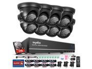 Sannce 8CH 720P Security DVR Video Surveillance System 8 Bullet Weatherproof AHD 1.0MP Security Camera System 1280*720P Hi Resolution Smart Record QR Code
