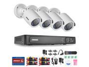 ANNKE 1080P HD TVI H.264 Security DVR Video System and 4 1920TVL 2.0MP Weatherproof CCTV Bullet Cameras with Smart Search Playback