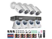 Annke 8 Channel 1080P HD TVI DVR Recorder with CCTV Dome Cameras and Bullet Cameras No HDD