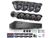 ANNKE 8CH 1080N Security DVR System with 8 HD 1.3MP 1080*960 Indoor Outdoor Weatherproof Metal Housing CCTV Cameras P2P QR Code Scan Easy Remote Setup 4 Bu