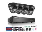 ANNKE 8 Channel HD TVI 1080N 4 in 1 DVR Home Security Video Recorder with 4 960P 1.3MP CCTV Cameras Surveillance system Motion Detection Email Alert QR Code