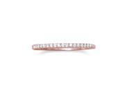 18k Rose Gold Plated Sterling Silver Cubic Zirconia Thin Ring