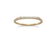 18k Yellow Gold Plated Sterling Silver Cubic Zirconia Thin Flat Top Ring