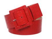 2 1 4 Wide Ladies High Waist Croco Print Patent Leather Fashion Belt