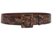 2 1 2 Wide Two Tone Alligator High Waist Croco Print Patent Leather Fashion Belt