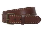 Genuine Vintage Retro Circle Studded Leather Belt Interchangeable buckle