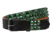 Snap On 1 1 2 Green Black Checkerboard Punk Rock Studded Belt