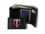 Minnesota Twins Embroidered Leather Tri Fold Wallet