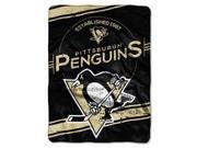 Pittsburgh Penguins 60 x80 Royal Plush Raschel Throw Blanket Stamp Design