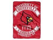Louisville Cardinals 60 x80 Royal Plush Raschel Throw Blanket Rebel Design