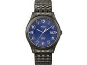 Timex Men s Elevated Classic Blue Textured Dial Date Indiglo Dress Watch T2P203