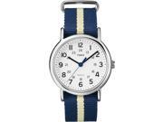 Timex Weekender Yellow Blue Striped Strap 24 Hour Time Casual Watch T2P142