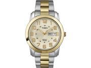 Timex Men s Gold Tone Dial Two Tone Case Date 24 Hour Date Watch T2N439