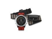 Garmin Fenix 3 Silver with Red band Performance Bundle HRM GPS Watch Sports Running Cycling Heart Rate Monitor