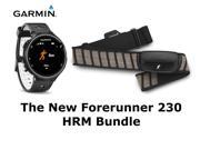 Garmin Forerunner 230 Bundle GPS Watch HRM Heart Rate Monitor Black White Bundle Running Sport New