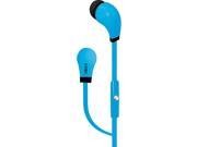 Coby CV E100BL Tangle Free Stereo Earbuds with Mic Headphones CVE100 Blue